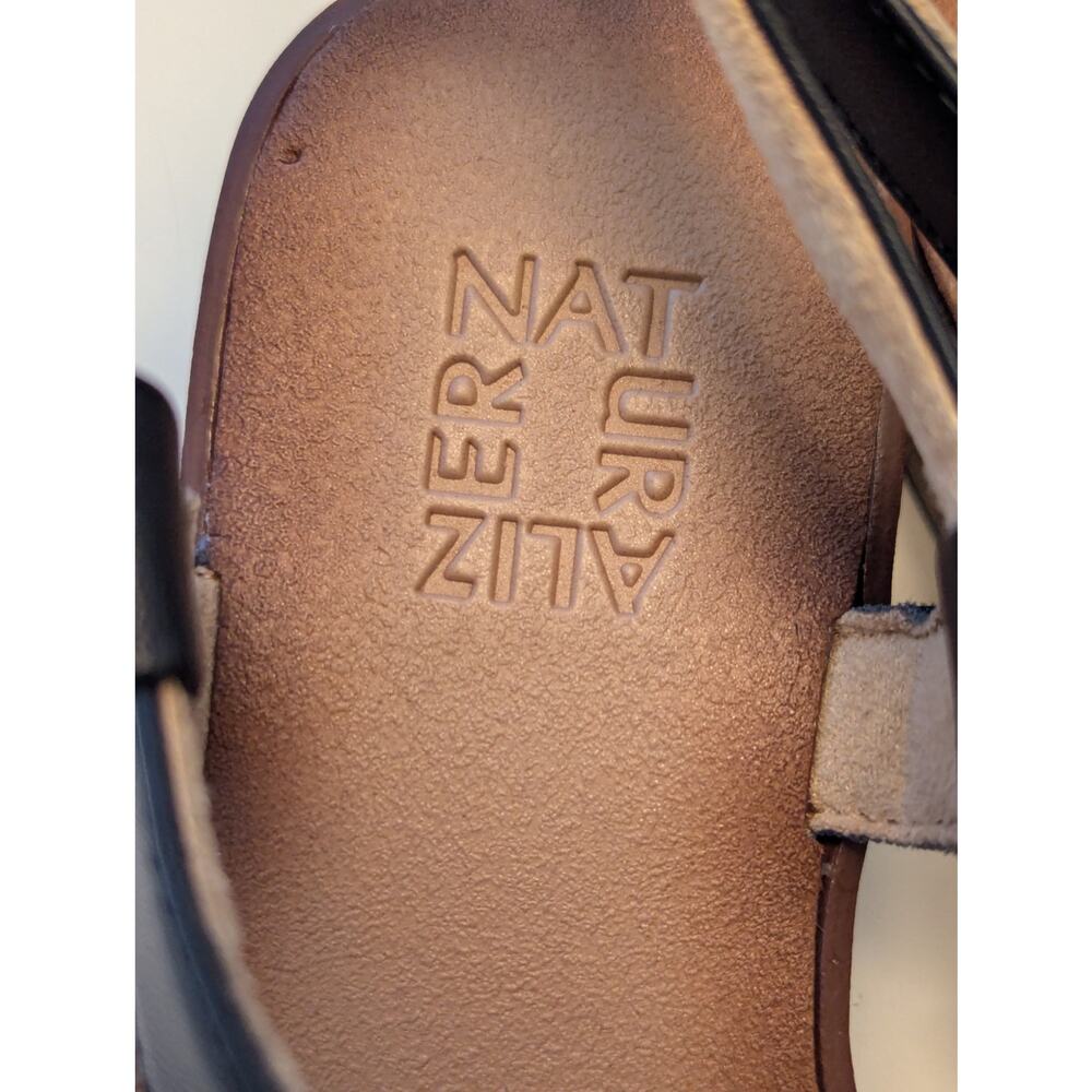 Naturalizer Comfort Black Vegan Leather Slingback Platform Sandals Sz 7 - Picture 5 of 10